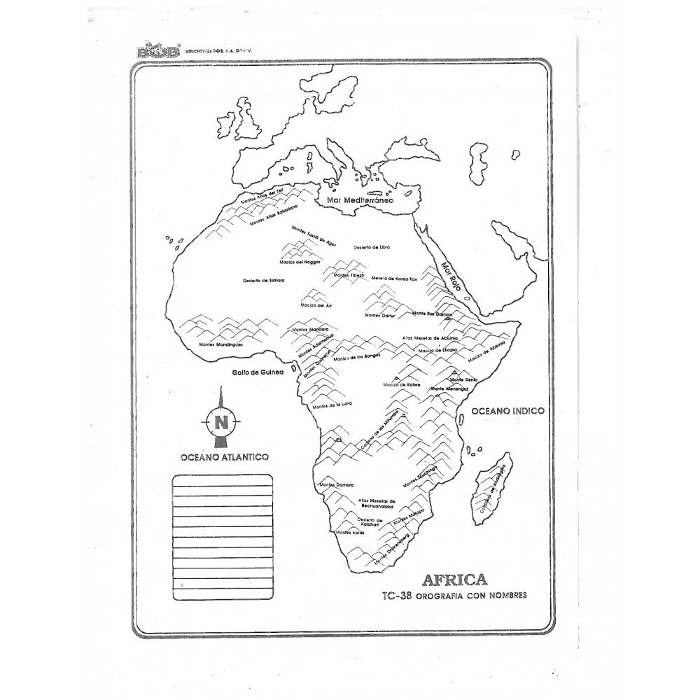 Mapa Africa Orografia Carta C Div C Nom B Papeleria Wiki