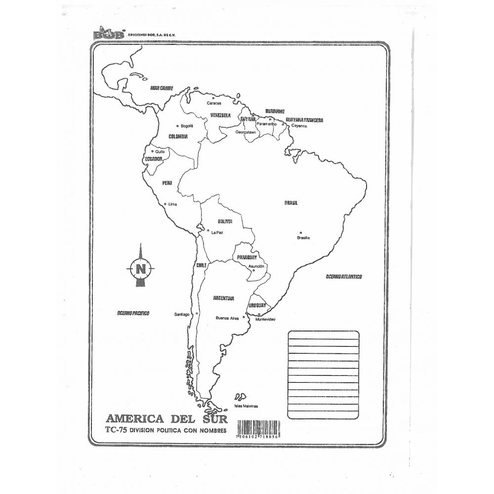 Mapa America Del Sur Carta C Div C Nom B Papeleria Wiki