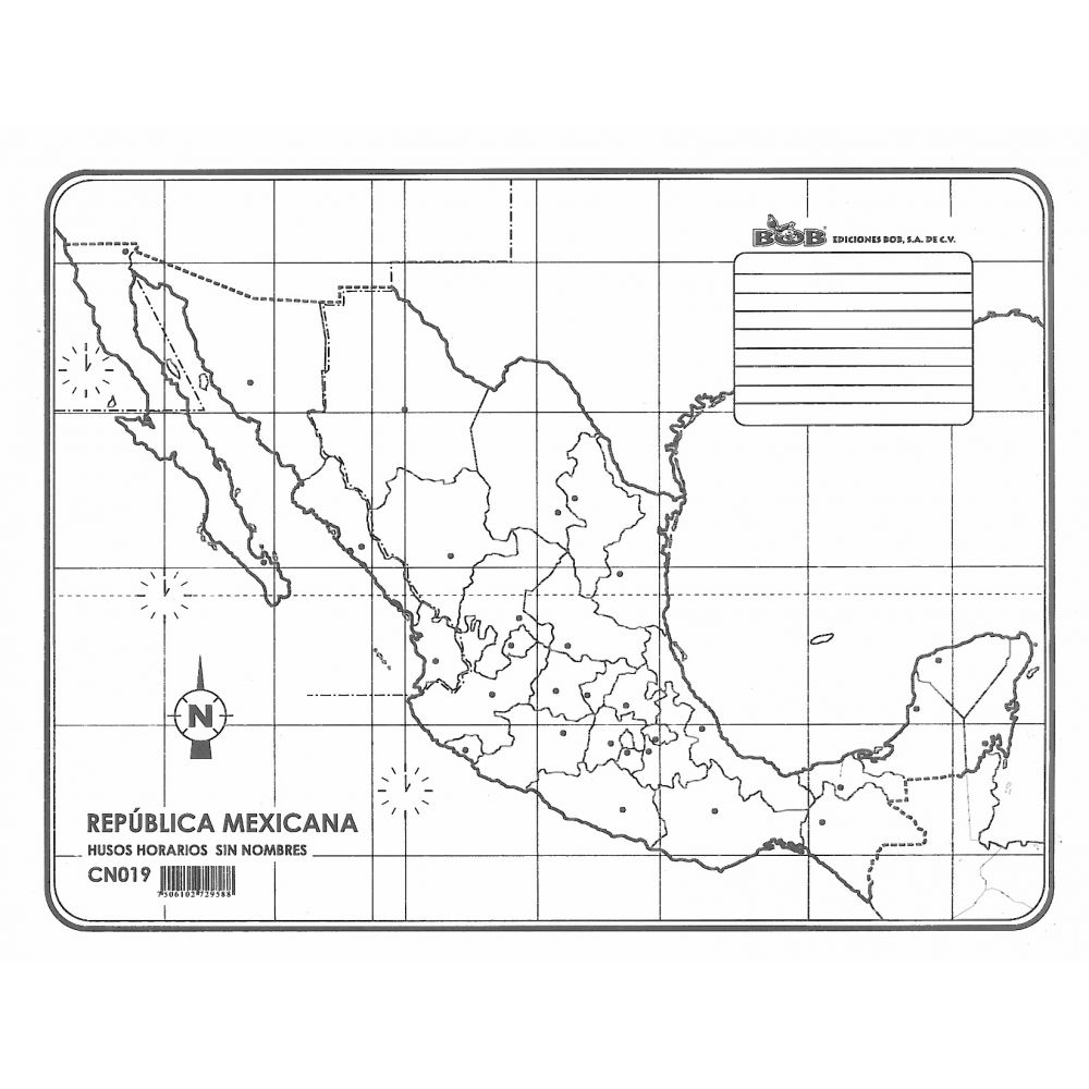 Mapa De Usos Horarios De La Rep Blica Mexicana Sin Nombres Republica Hot Sex Picture