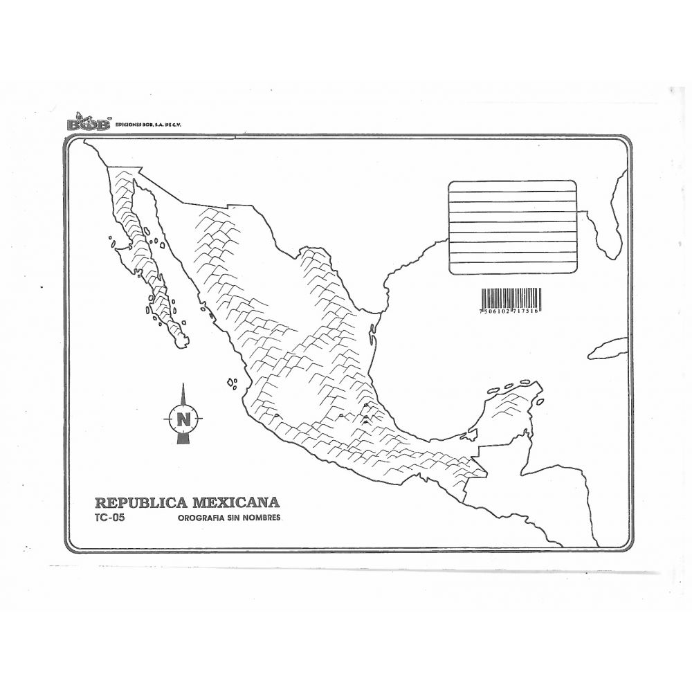 Mapa Republica Mexicana Orografia Carta C Div S Nom B Papeleria Wiki