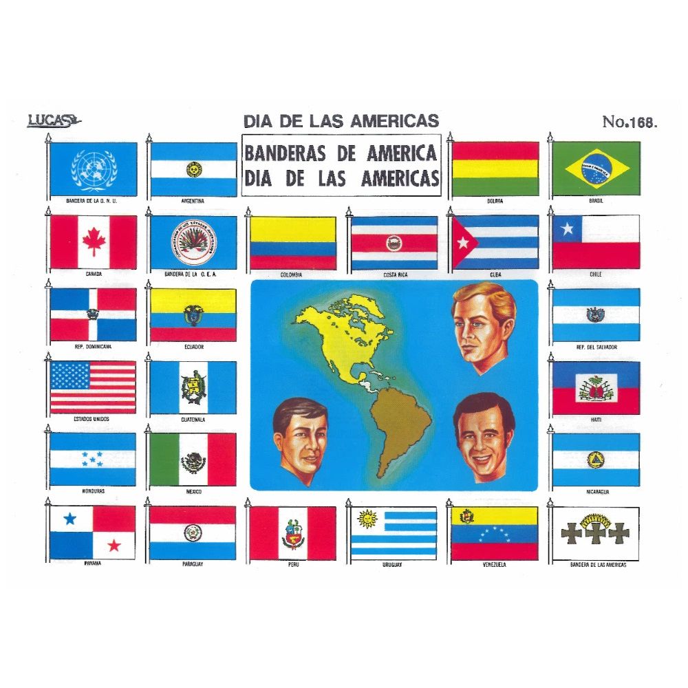 Ml168 Dia De Las Americas Banderas De America Papeleria Wiki 6541