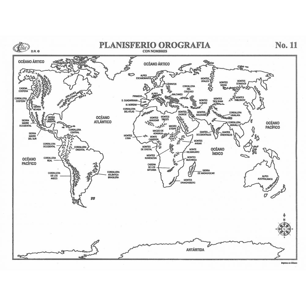 Mapa Planisferio Orografia Carta Cnom Papeleria Wiki 8603