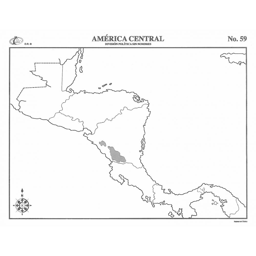 Mapa America Central Media Cartulina C Div S Nom Cod Papeleria Wiki